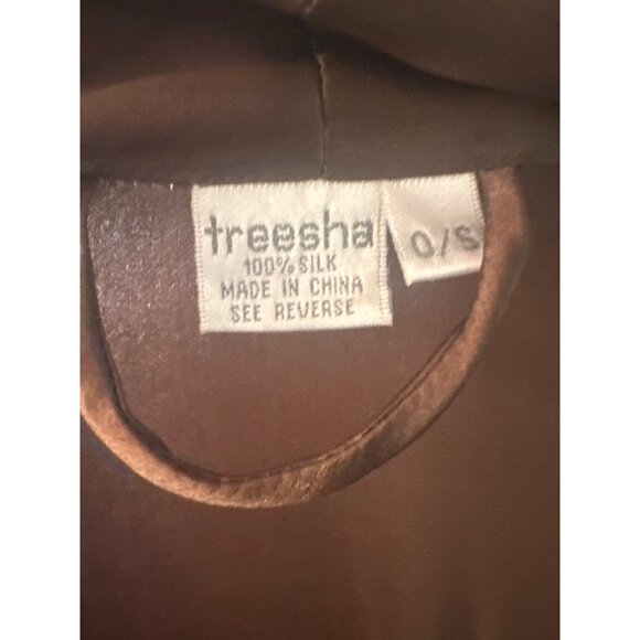 Brown Silk Kimono Robe One Size By Freesha - Picture 2 of 3